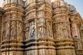 Sculptures on outer wall of Modhera Sun Temple Royalty Free Stock Photo