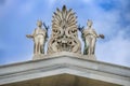 Sculptures, pediment on the roof of Zappeion megaron in Athens,Grrece. Royalty Free Stock Photo