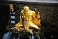 Sculptures of Peterhof fountains in the summer