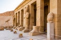 Sculptures of Pharaohs at the great temple of Queen Hatshepsut Royalty Free Stock Photo