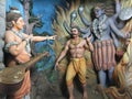 Sculptures of Sage Narada, Demon King Ravana and Goddess Kali