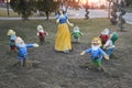 Sculptures of seven dwarfs in the 50 yil park in Ankara