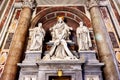 Sculptures in St. Peter's basilica in Rome showing Jesus, Saint