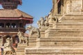 Sculptures and stairs of the Siddhi Laxmi Temple in Bhaktapur