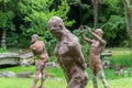 Sculptures by Tsugata Yuma, at Hanibe Caves, Japan Royalty Free Stock Photo