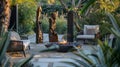 Sculptures of various sizes and styles encircle the fire pit creating a visually stimulating and thoughtprovoking space