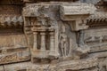 Scultpures carved  at Stone chariot vitala temple main attraction at hampi, karnataka, india Royalty Free Stock Photo