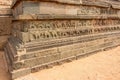 Scultpures carved  at Stone chariot vitala temple main attraction at hampi, karnataka, india Royalty Free Stock Photo
