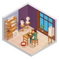 Scuplting Studio Isometric Composition