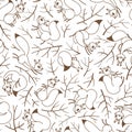 Scurry of Squirrels on the branches. Seamless autumn pattern for gift wrapping, wallpaper, childrens room or clothing Royalty Free Stock Photo