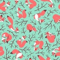 Scurry of Squirrels on the branches. Seamless summer pattern for gift wrapping, wallpaper, childrens room or clothing Royalty Free Stock Photo