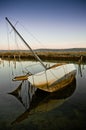 Scuttled sailing boat Royalty Free Stock Photo