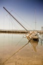 Scuttled sailing boat Royalty Free Stock Photo