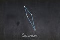 Scutum constellation drawn on a blackboard