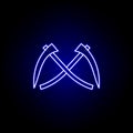 scythe, death, tool outline blue neon icon. detailed set of death illustrations icons. can be used for web, logo, mobile app, UI,