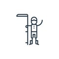 scythe icon vector from agriculture concept. Thin line illustration of scythe editable stroke. scythe linear sign for use on web Royalty Free Stock Photo