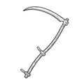 Scythe sketch vector illustration