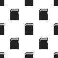 SD card icon in black style isolated on white background. Personal computer pattern Royalty Free Stock Photo