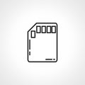 SD Card Line Icon. micro card icon