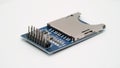 SD card reader electronic component. Small single board computer device. Royalty Free Stock Photo