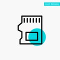 SD Card, SD, Storage, Data turquoise highlight circle point Vector icon