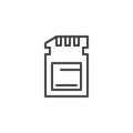 SD card storage outline icon