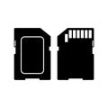 SD Card Front And Back Icons Vector