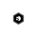 SD and DS S or D Initial Letters Hexagon Shape Mogogram Logo Design