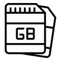 Sd gb icon outline vector. Data megabyte Royalty Free Stock Photo