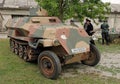 Sd kfz 252 during a Second world war reenactment. It was a light armoured carrier vehicle of the German Army. Royalty Free Stock Photo