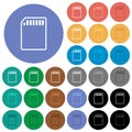 SD memory card outline round flat multi colored icons Royalty Free Stock Photo