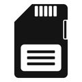 SD storage chip icon simple vector. Archive database