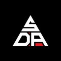 SDA triangle letter logo design with triangle shape. SDA triangle logo design monogram. SDA triangle vector logo template with red Royalty Free Stock Photo