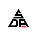 SDA triangle letter logo design with triangle shape. SDA triangle logo design monogram. SDA triangle vector logo template with red Royalty Free Stock Photo