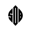 SDB circle letter logo design with circle and ellipse shape. SDB ellipse letters with typographic style. The three initials form a Royalty Free Stock Photo