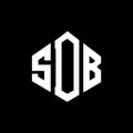 SDB letter logo design with polygon shape. SDB polygon and cube shape logo design. SDB hexagon vector logo template white and Royalty Free Stock Photo