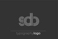 SDB modern geometric typography logo Royalty Free Stock Photo