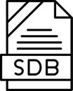 SDB Outline Vector Icon Royalty Free Stock Photo