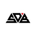 SDB triangle letter logo design with triangle shape. SDB triangle logo design monogram. SDB triangle vector logo template with red Royalty Free Stock Photo