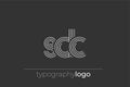 SDC modern geometric typography logo Royalty Free Stock Photo