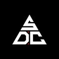 SDC triangle letter logo design with triangle shape. SDC triangle logo design monogram. SDC triangle vector logo template with red Royalty Free Stock Photo