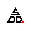 SDD triangle letter logo design with triangle shape. SDD triangle logo design monogram. SDD triangle vector logo template with red