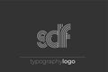 SDF modern geometric typography logo Royalty Free Stock Photo
