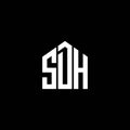 SDH letter logo design on BLACK background. SDH creative initials letter logo concept. SDH letter design.SDH letter logo design on Royalty Free Stock Photo