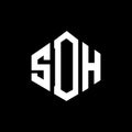 SDH letter logo design with polygon shape. SDH polygon and cube shape logo design. SDH hexagon vector logo template white and Royalty Free Stock Photo