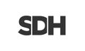 SDH logo design template with strong and modern bold text. Initial based vector logotype featuring simple and minimal typography. Royalty Free Stock Photo