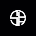 SDH logo SDH icon SDH monogram SDH letter minimalist Circle flat Unique modern abstract logo design Royalty Free Stock Photo
