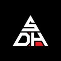SDH triangle letter logo design with triangle shape. SDH triangle logo design monogram. SDH triangle vector logo template with red Royalty Free Stock Photo