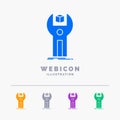 SDK, App, development, kit, programming 5 Color Glyph Web Icon Template isolated on white. Vector illustration Royalty Free Stock Photo