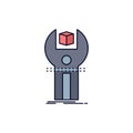 SDK, App, development, kit, programming Flat Color Icon Vector Royalty Free Stock Photo
